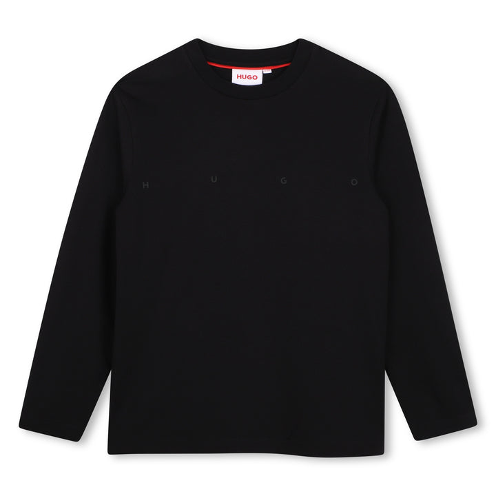 tee l/s rubber letter logo  - black-09b