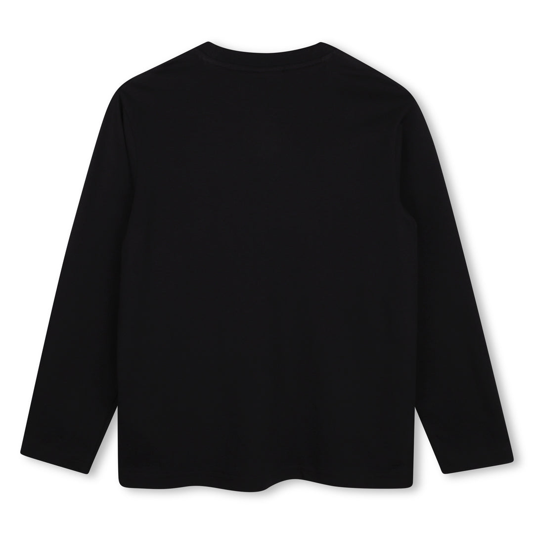 tee l/s rubber letter logo  - black-09b