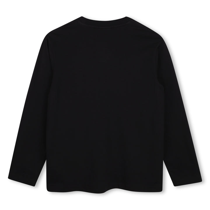 tee l/s rubber letter logo  - black-09b