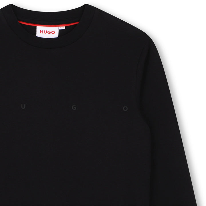 tee l/s rubber letter logo  - black-09b