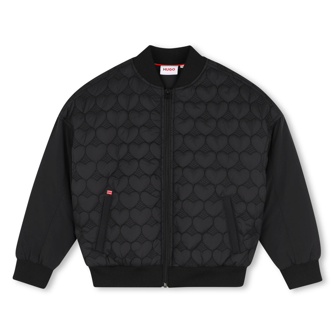 jacket quilted heart bomber style - black-09b