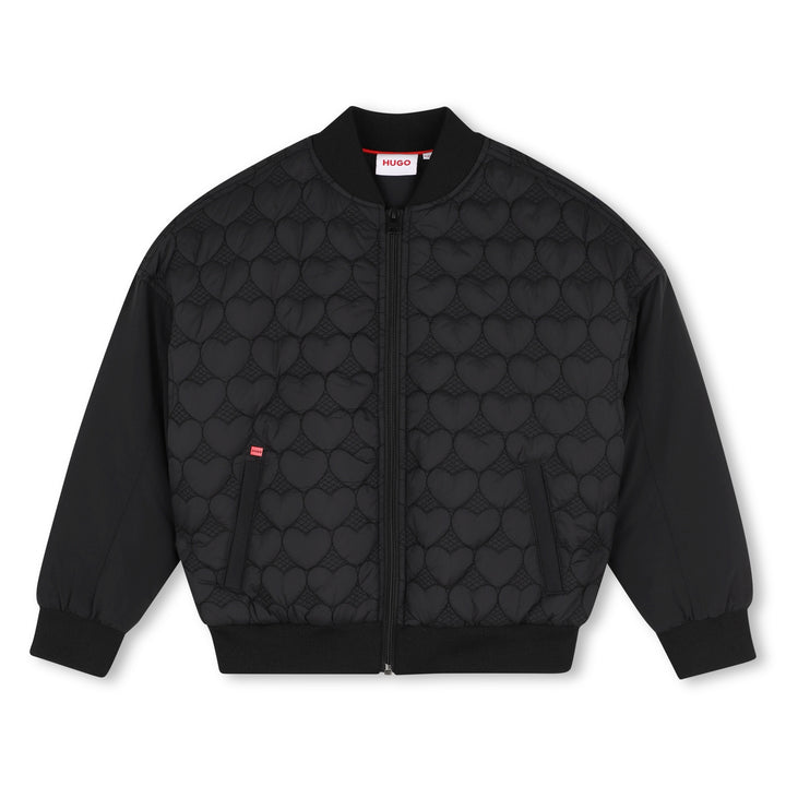 jacket quilted heart bomber style - black-09b