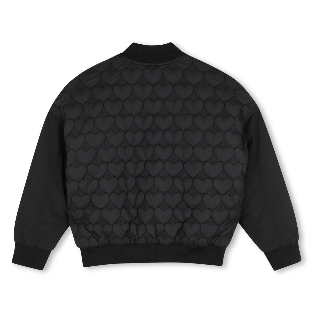 jacket quilted heart bomber style - black-09b