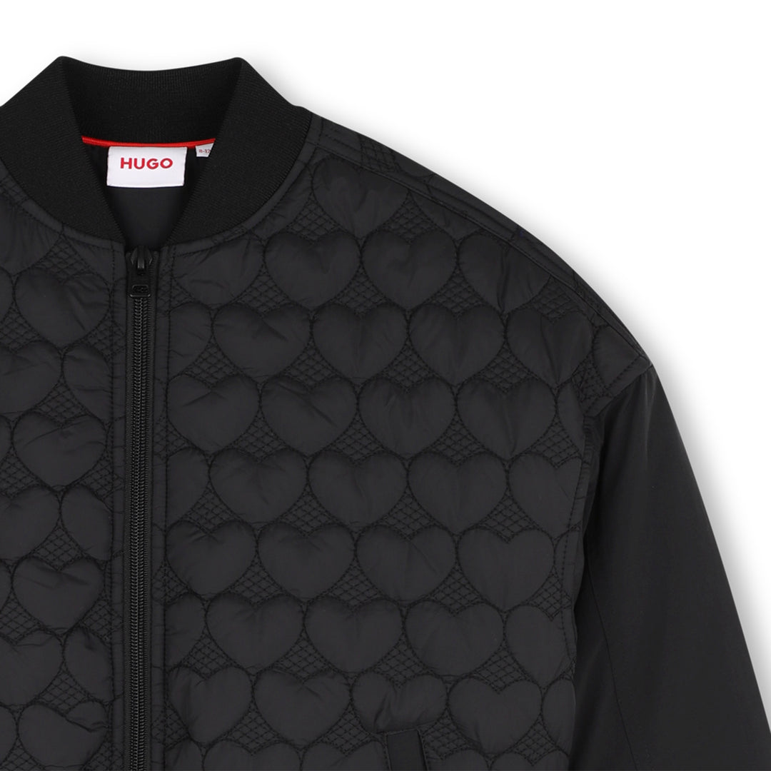 jacket quilted heart bomber style - black-09b