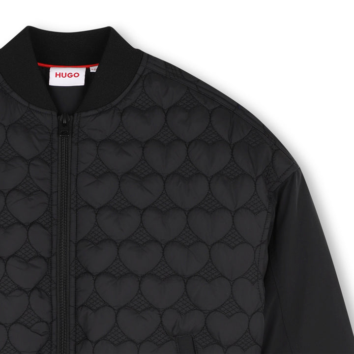 jacket quilted heart bomber style - black-09b