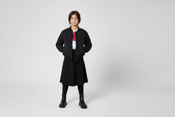 jacket quilted heart bomber style - black-09b