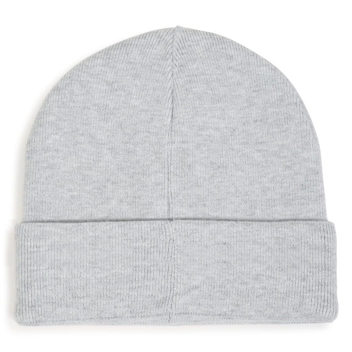 hat embroidered logo knit beanie - chine grey-a32