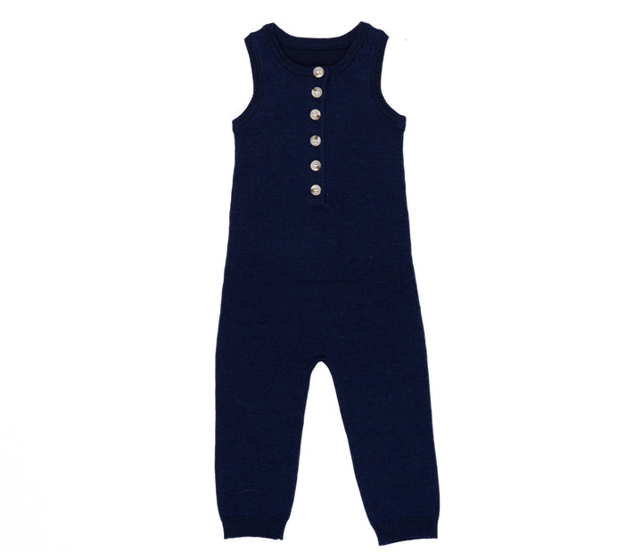 set outfit overall knit with onesie - blue