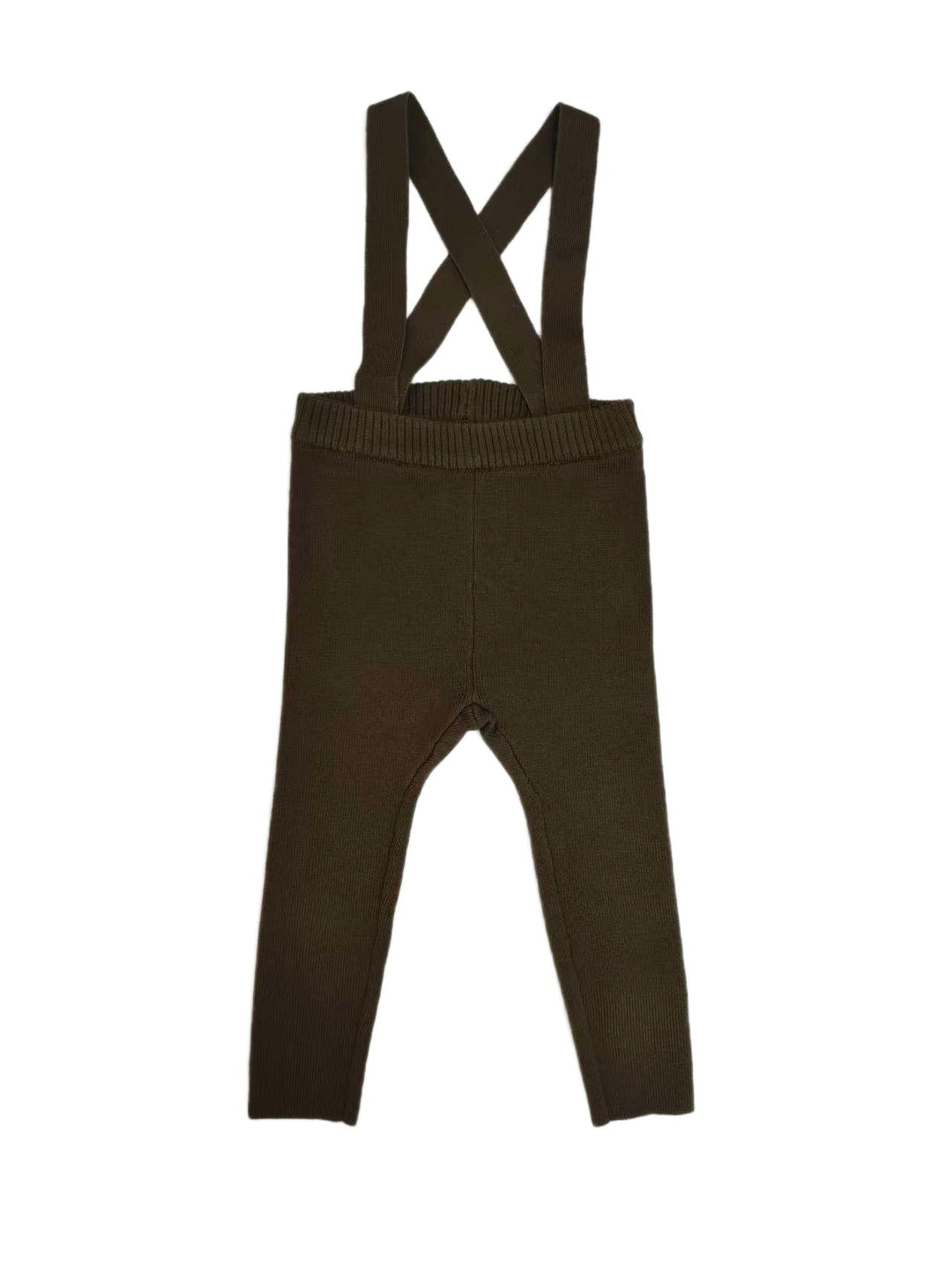 set outfit knit zipper sweater and suspender leggings - mustard