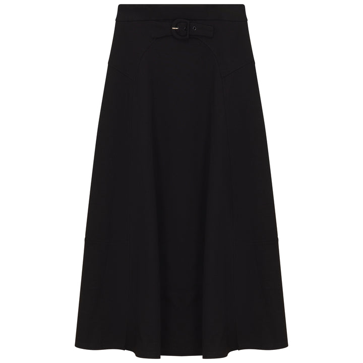 skirt front buckle flowy - black