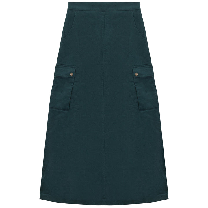 skirt corduroy cargo pocket - emerald