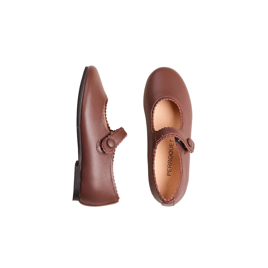 shoes round front mary jane with scallop piping