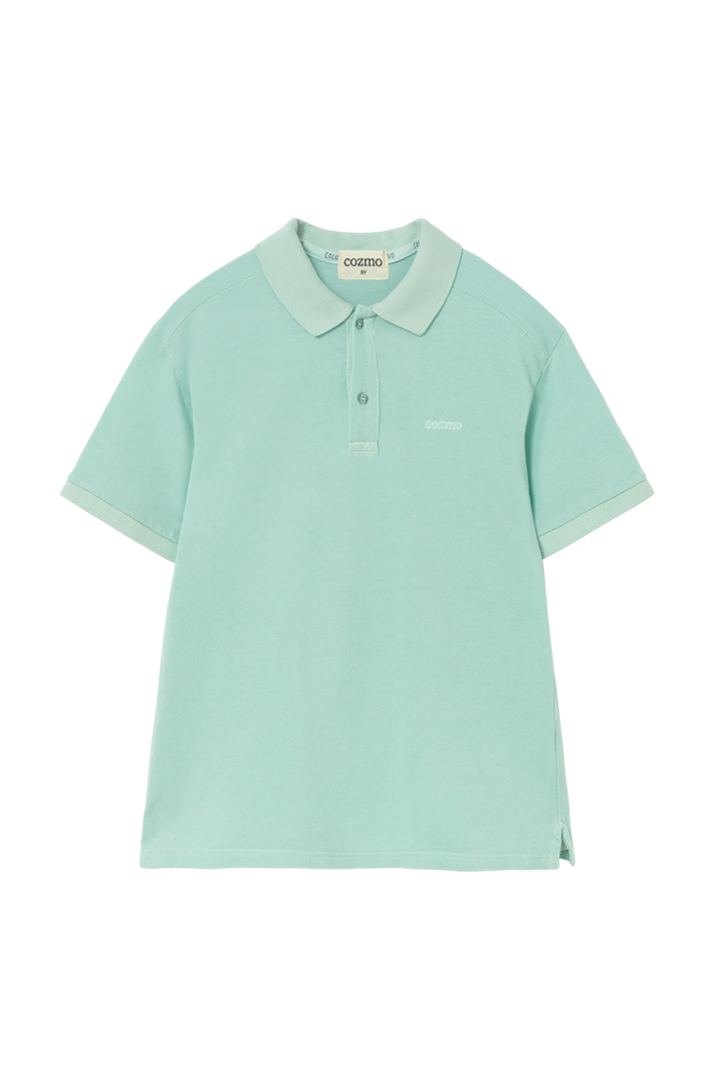 polo s/s mini logo - aqua