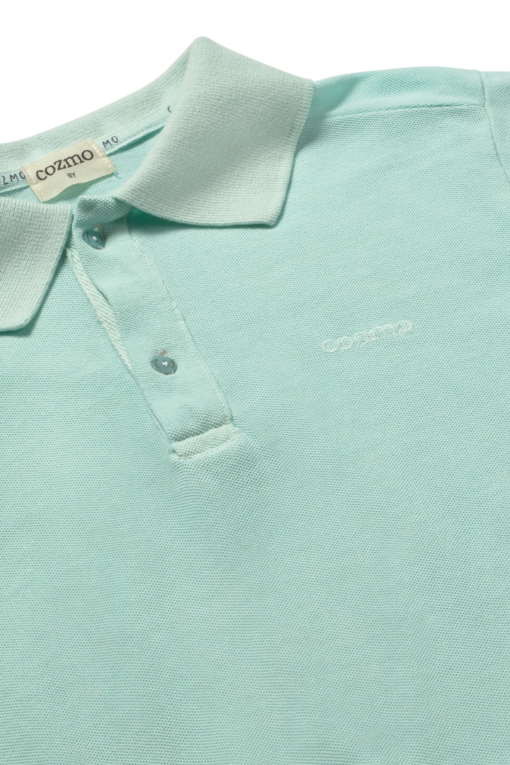 polo s/s mini logo - aqua