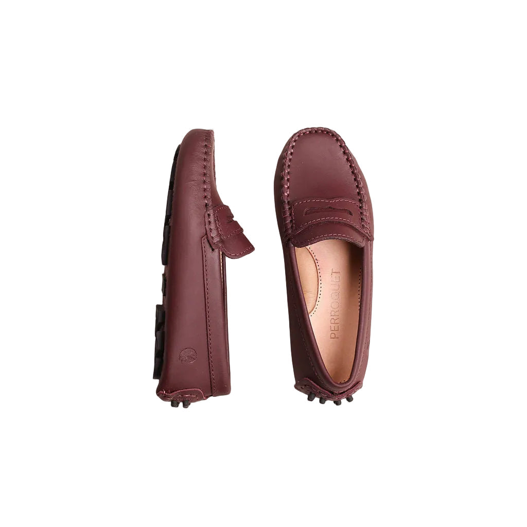 shoes moccasin - burgundy silky lathr