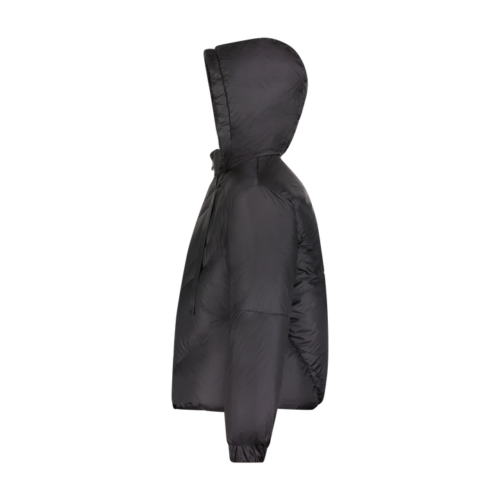 coat padded heart with hood - black