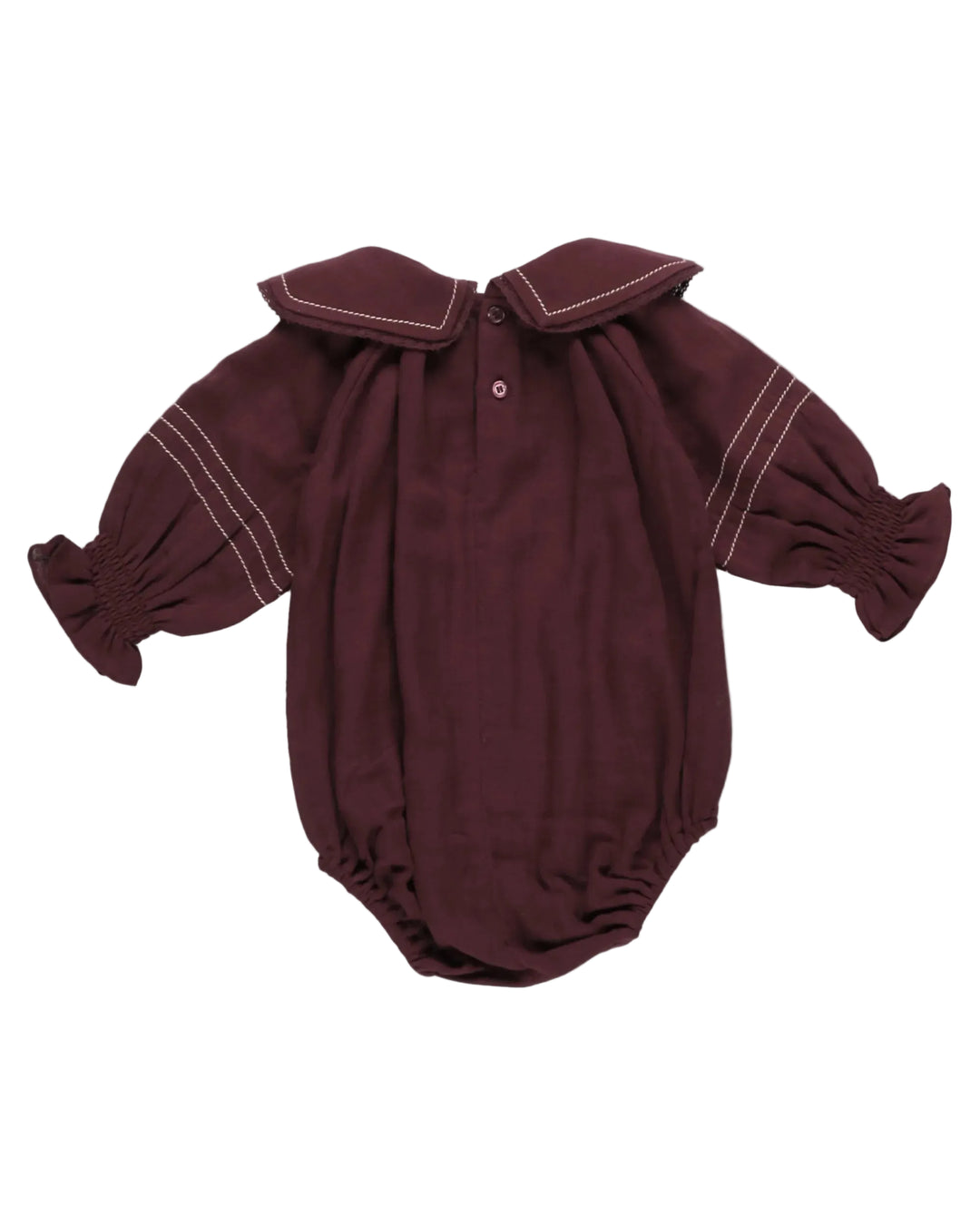 one piece plaid lace trim collar romper - plum