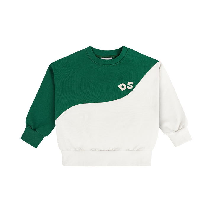 top l/s half half sweatshirt - green