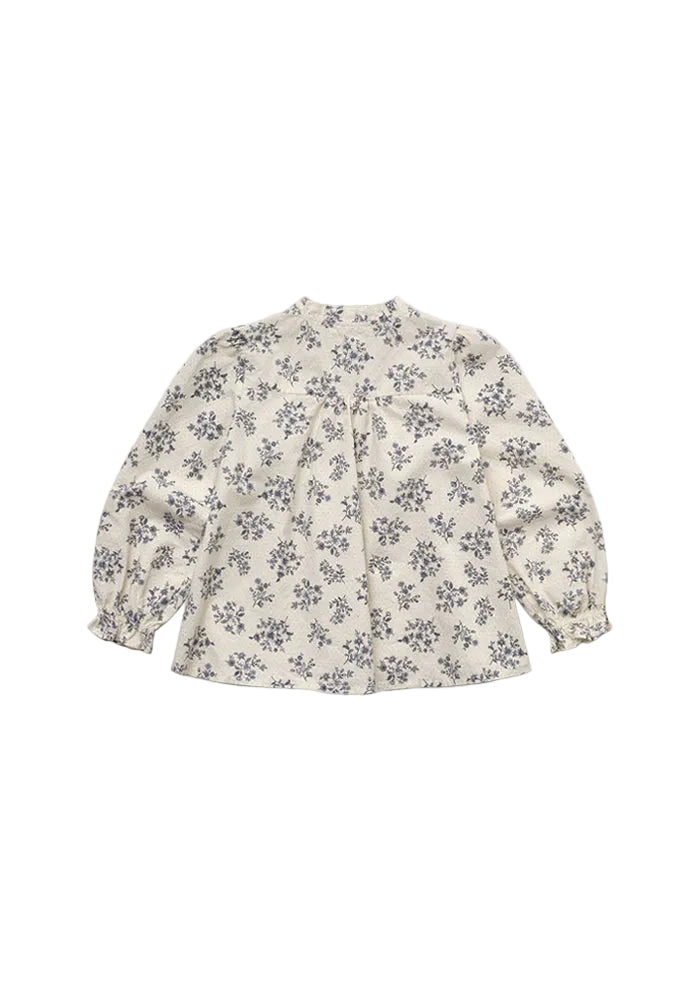 dress corduroy lace trim bib jumper with floral blouse - vintage navy
