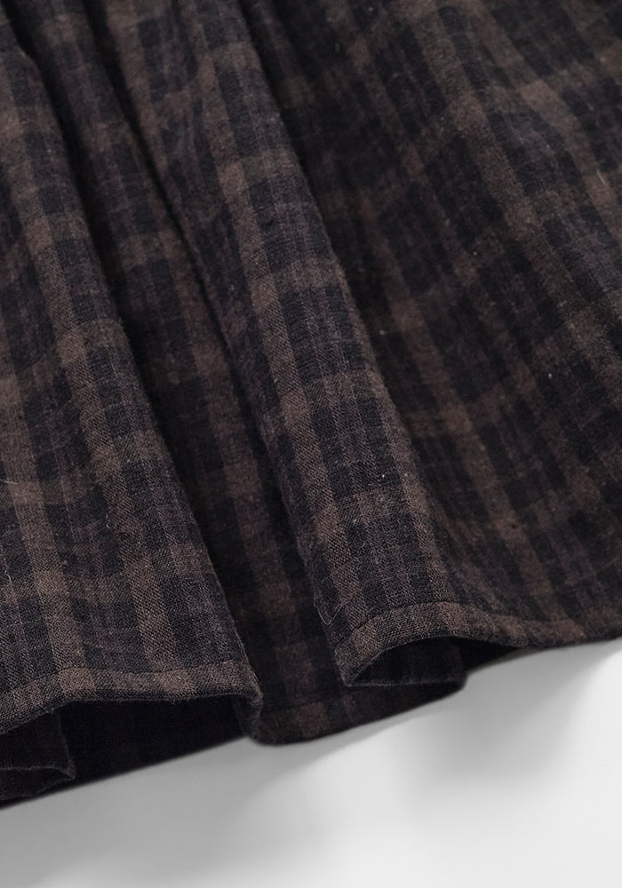 dress plaid frill detail with collar - vintage black