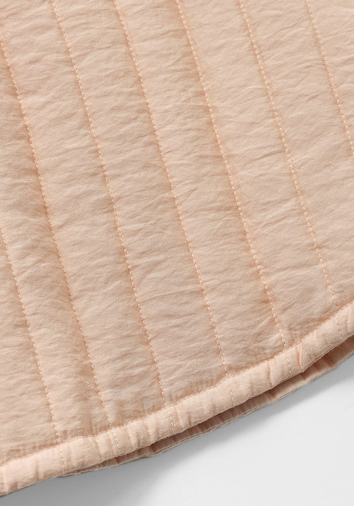 skirt quilted frill pockets - pink