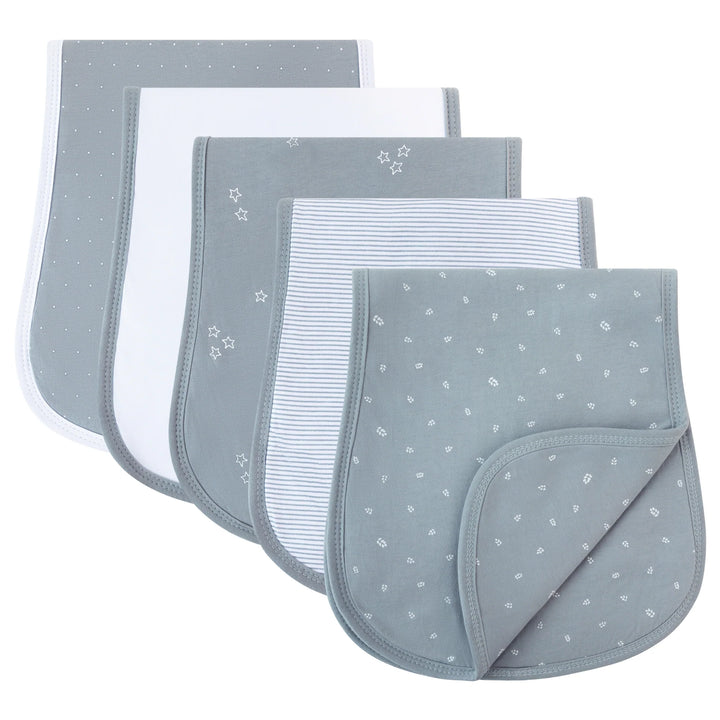 diapers absorbant burp cloths 5 pack - blue leaf