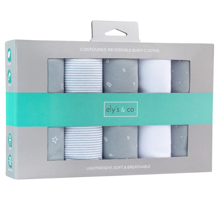 diapers absorbant burp cloths 5 pack - blue leaf