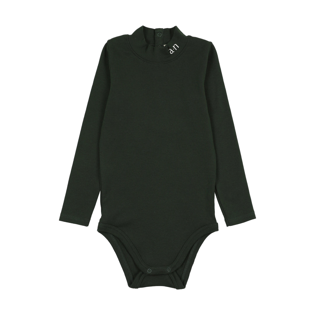 one piece velour overalls and mockneck onesie - green