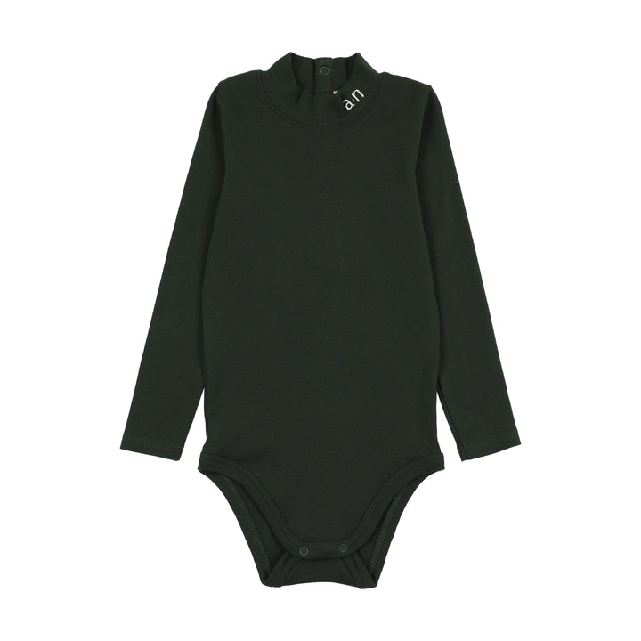 one piece velour overalls and mockneck onesie - green