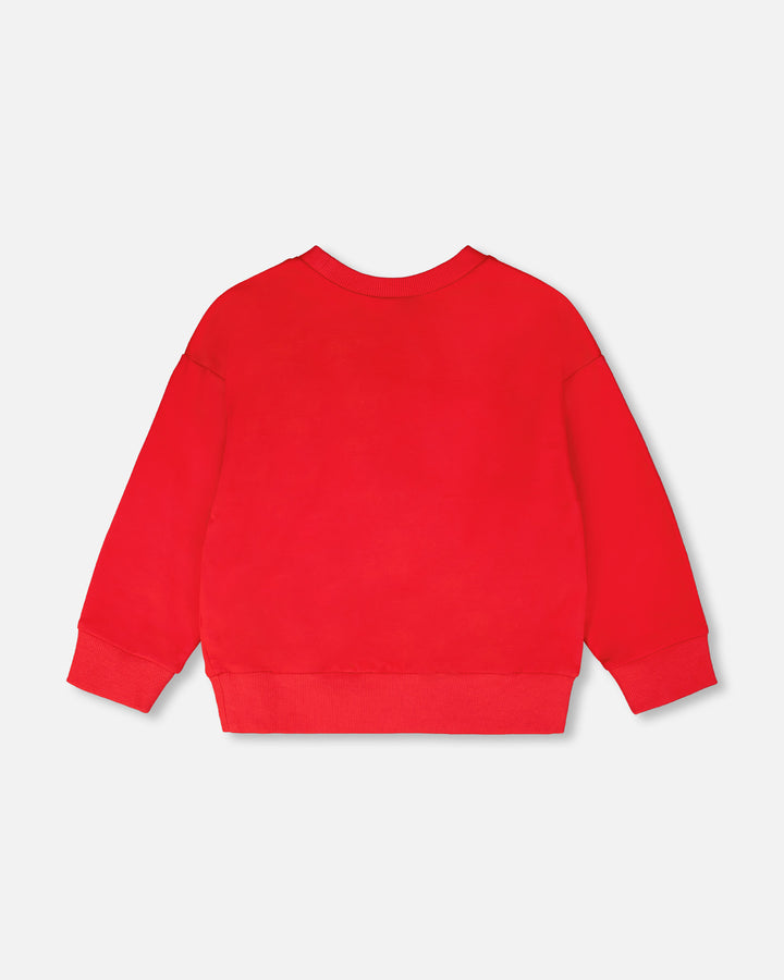 top l/s sherpa heart flower sweatshirt - high risk red-07620