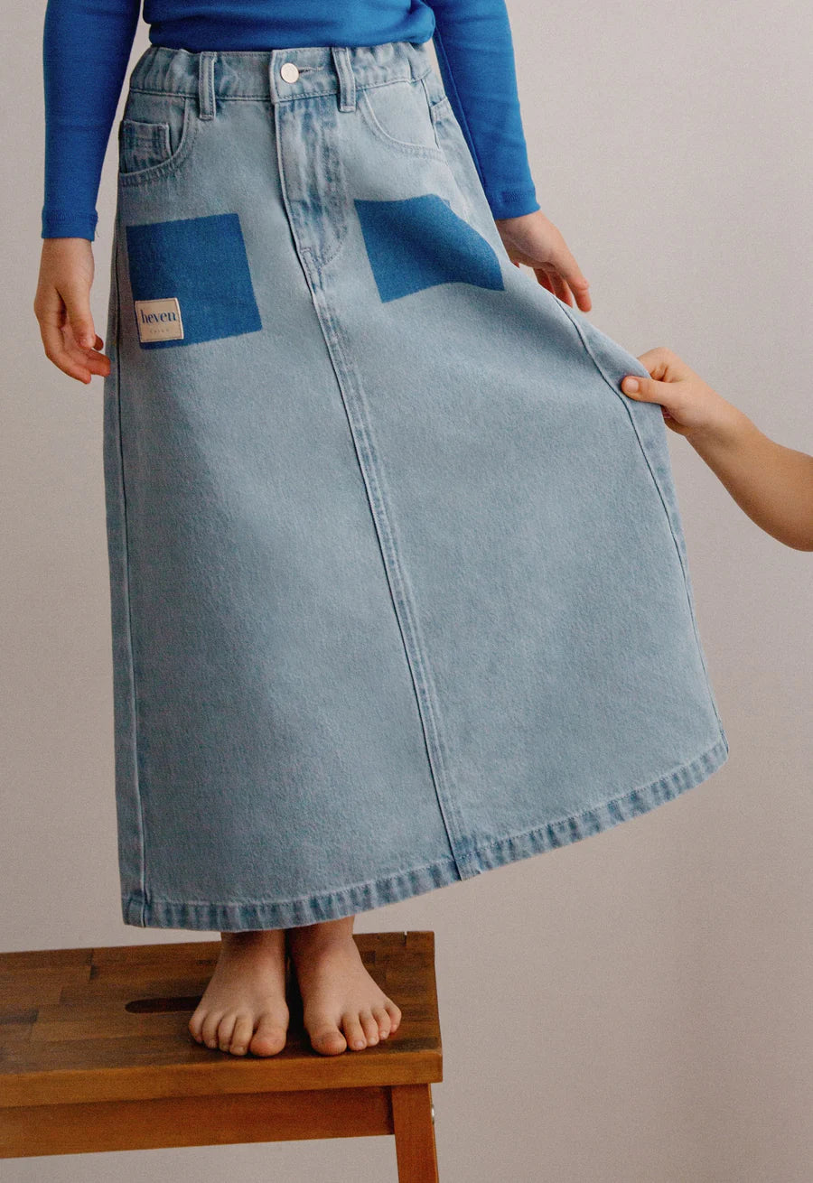 skirt pocket maxi - denim