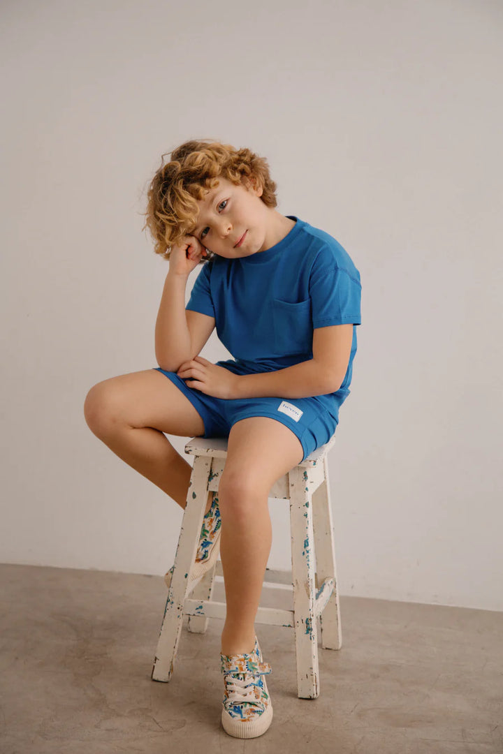 tee s/s pocket - blue