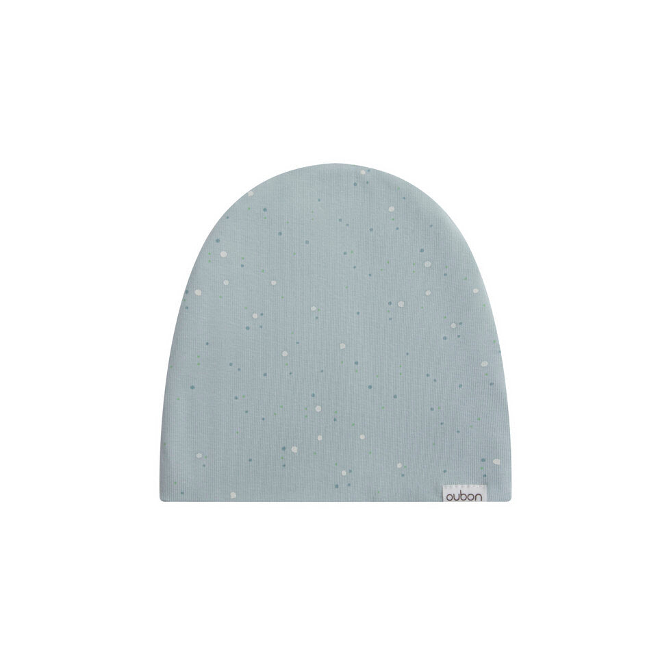 footie allover dot print wrap with beanie - blue