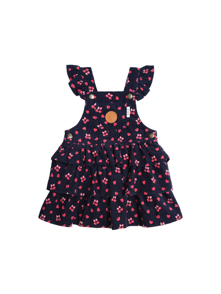 dress cherry pie corduroy pinafore jumper - indigo