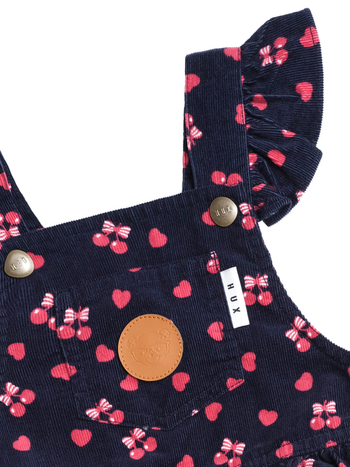 dress cherry pie corduroy pinafore jumper - indigo