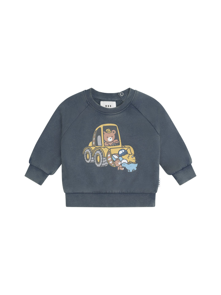 top l/s tractor washed - washed navy