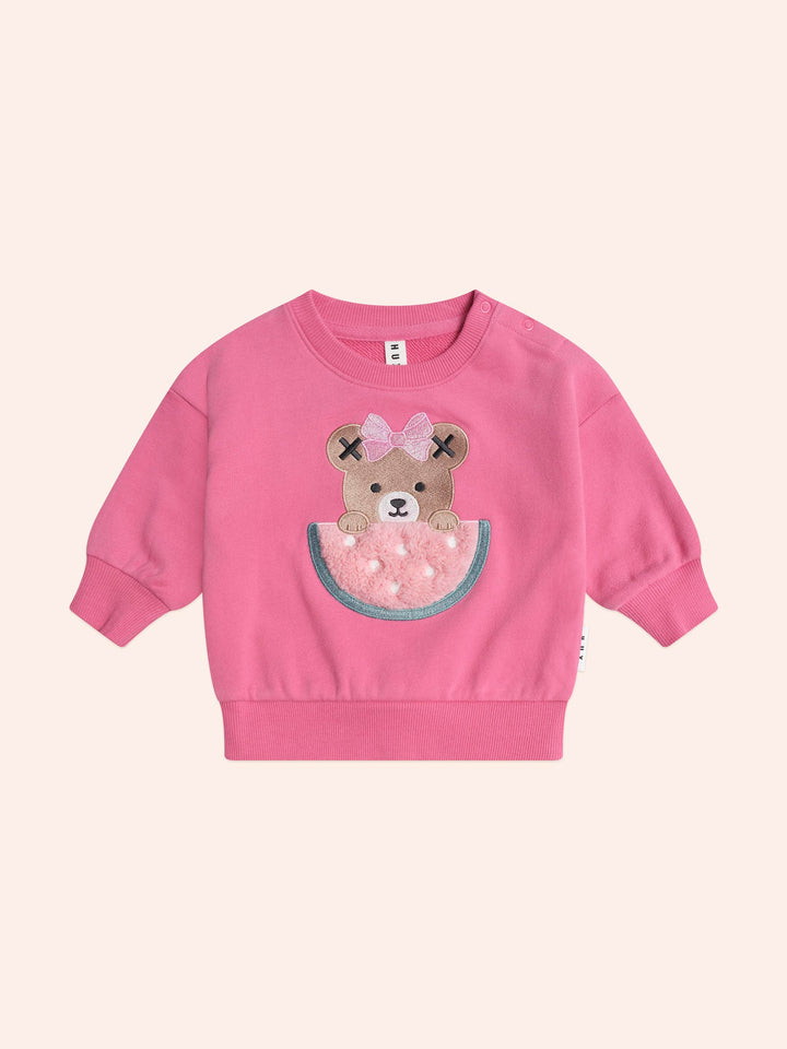 set outfit sherpa watermelon sweatshirt and leggings - berry