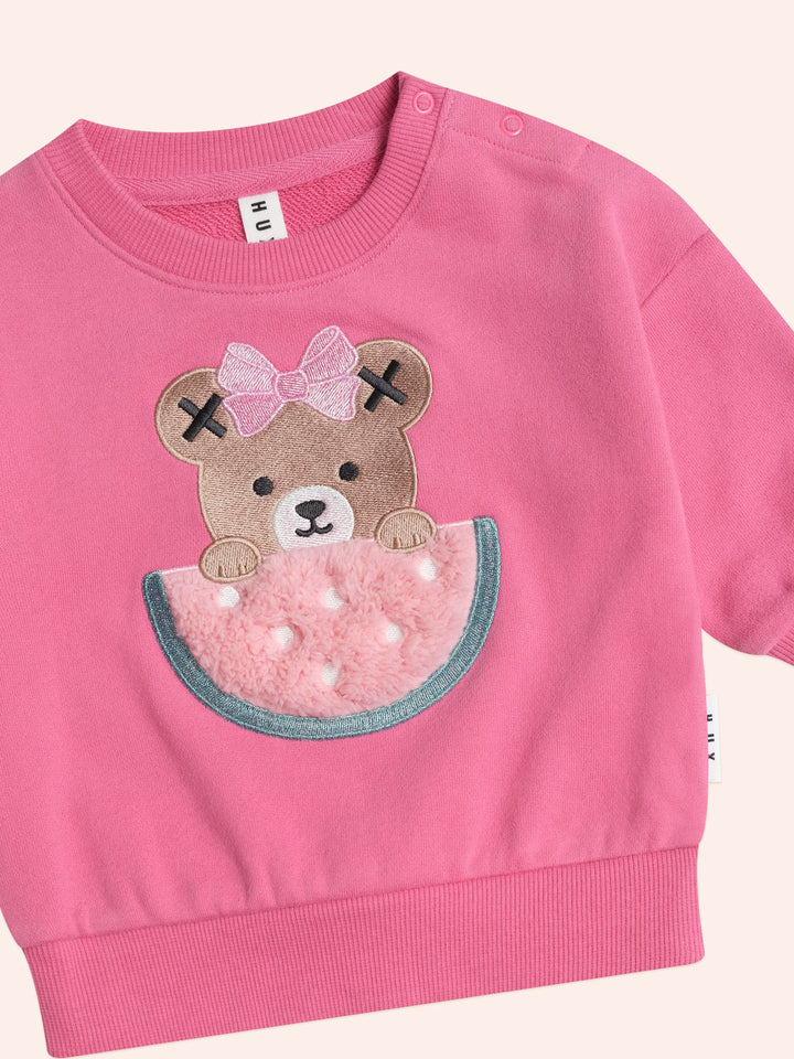 set outfit sherpa watermelon sweatshirt and leggings - berry