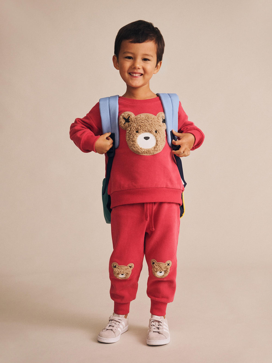 top l/s furry huxbear sweatshirt - chili