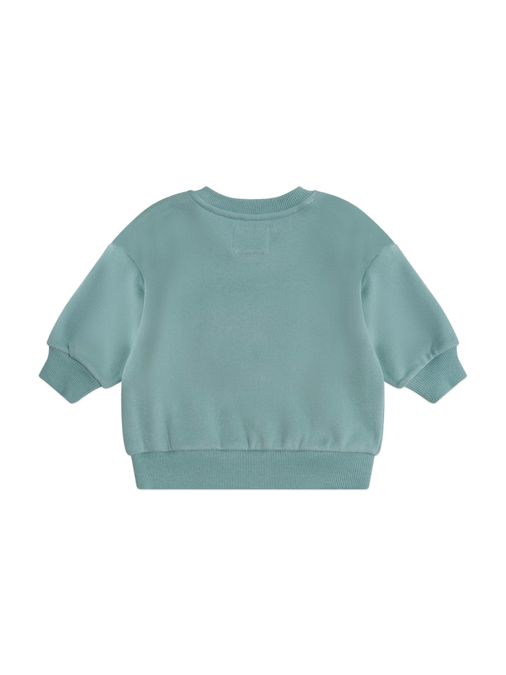 top l/s furry huxbear sweatshirt - green granite