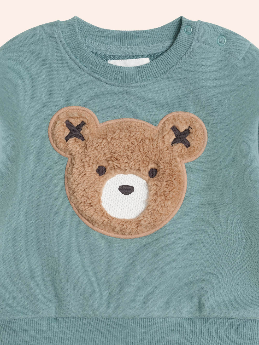 top l/s furry huxbear sweatshirt - green granite