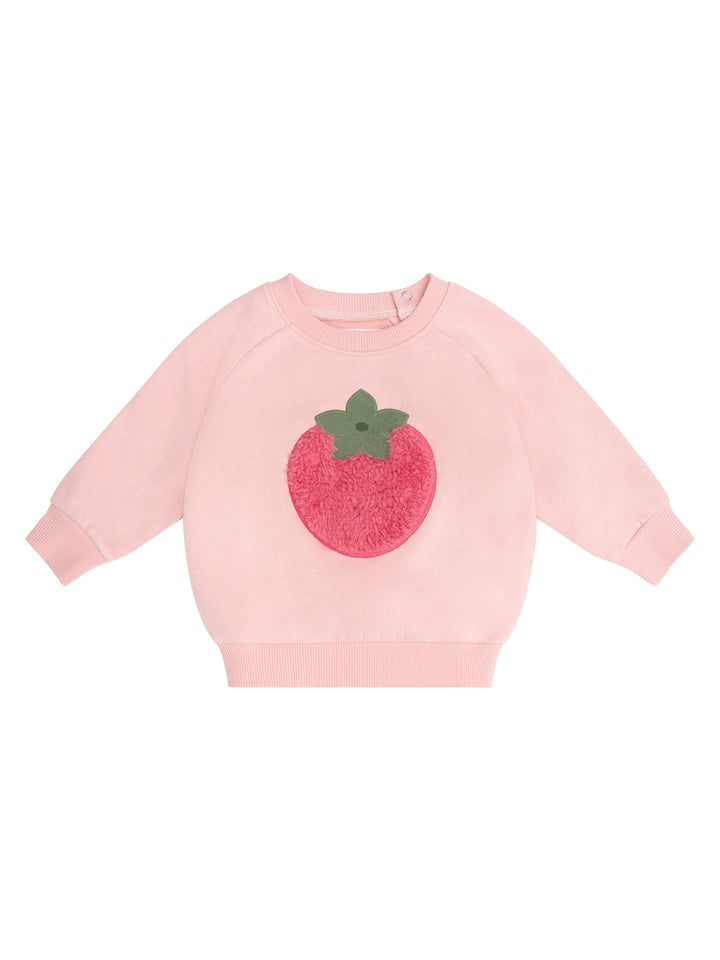 top l/s fur strawberry sweat - candy