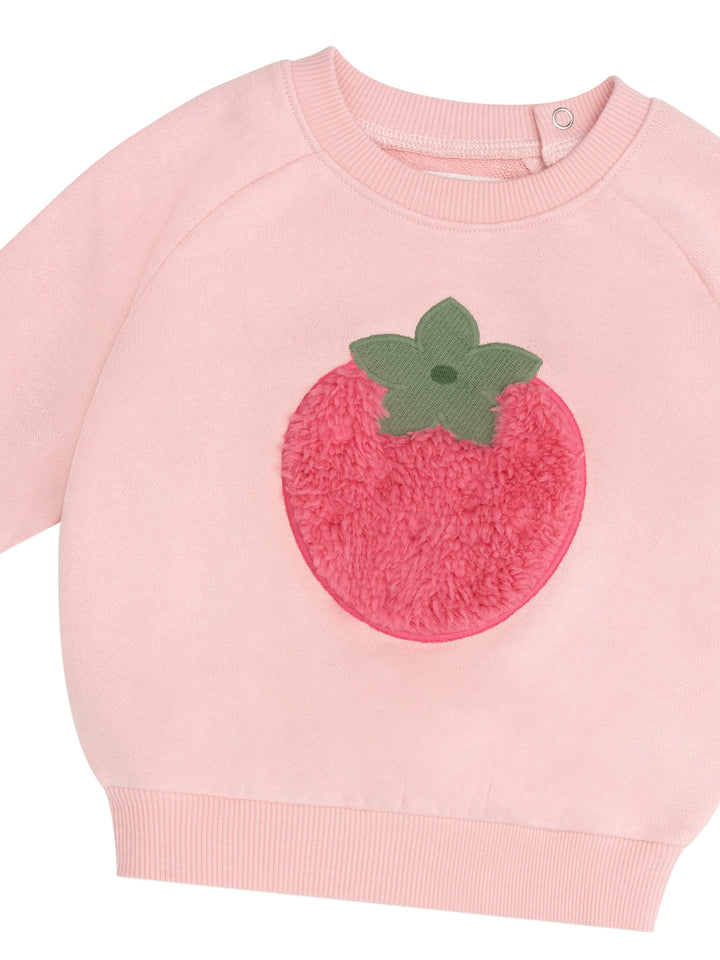 top l/s fur strawberry sweat - candy