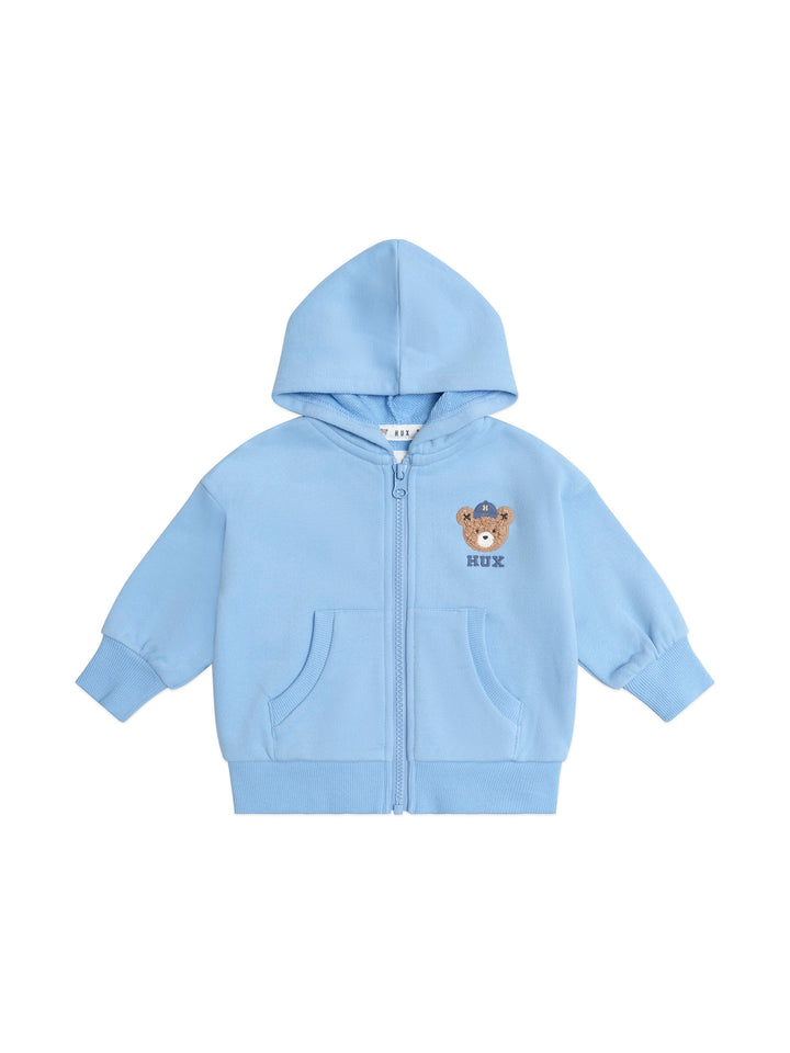 top l/s mini sherpa huxbear zip up hoodie - lake