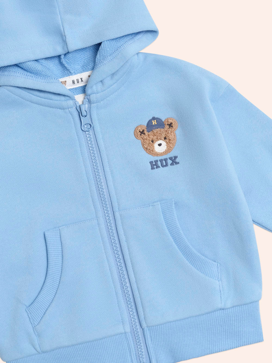 top l/s mini sherpa huxbear zip up hoodie - lake