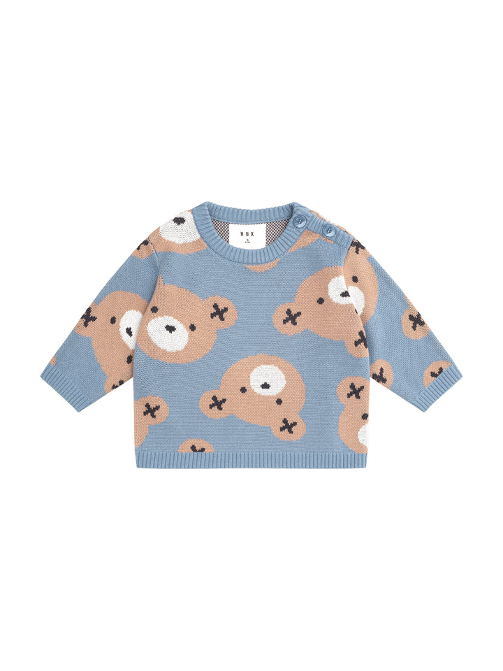 top l/s bear crew sweater - cornflower