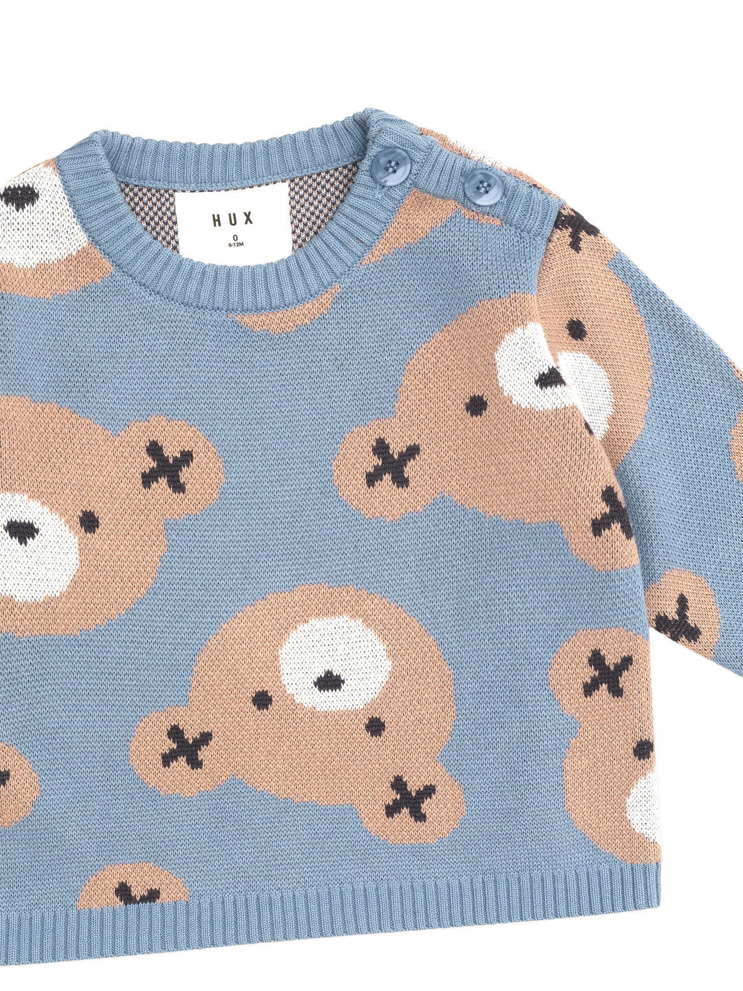 top l/s bear crew sweater - cornflower