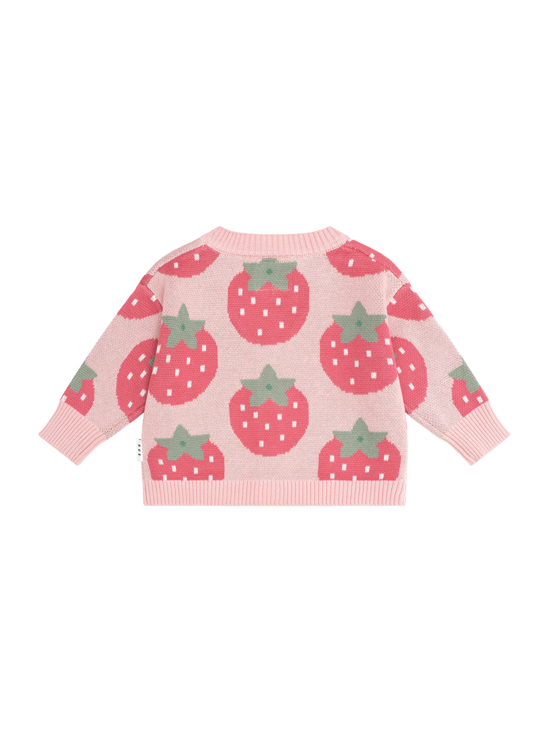 top l/s cardigan strawberry - candy