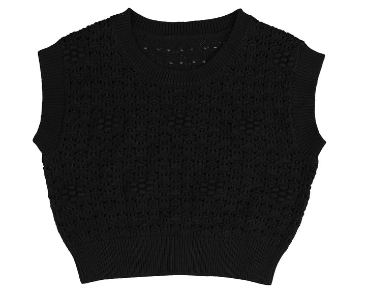 vest mesh knit - black