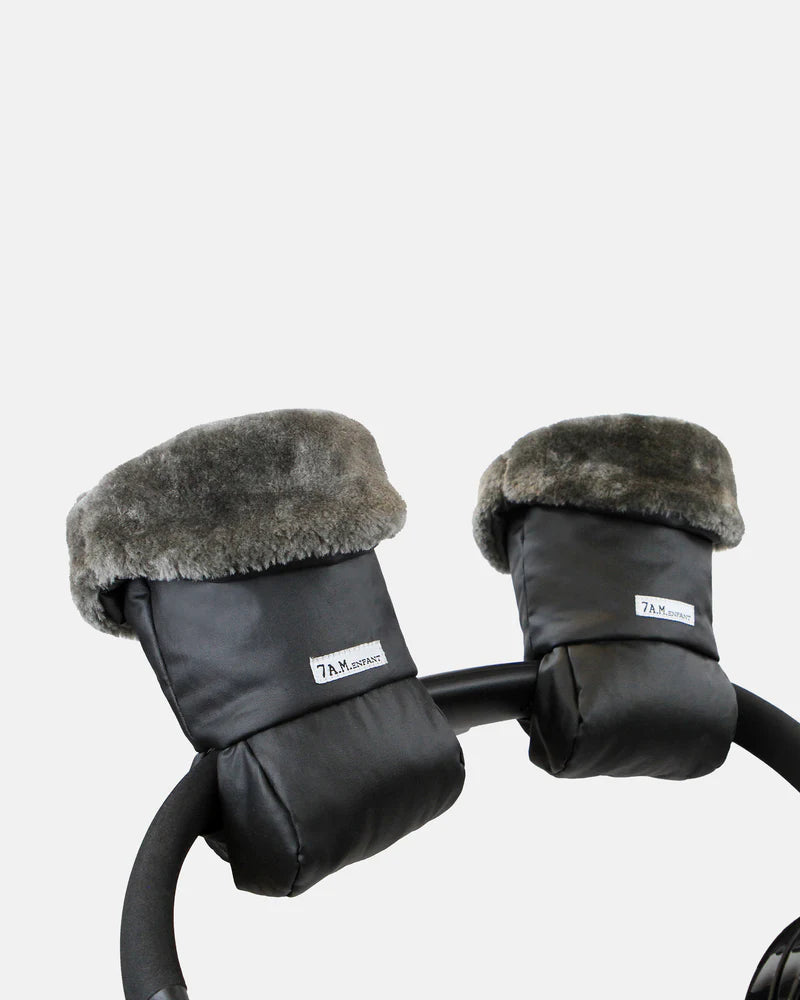 handmuffs warm waxed - waxed inner fur